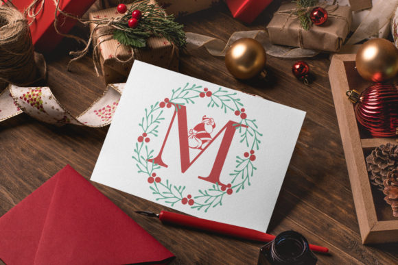 Christmas Santa Monogram Font PNG with transparent background - Preview 1
