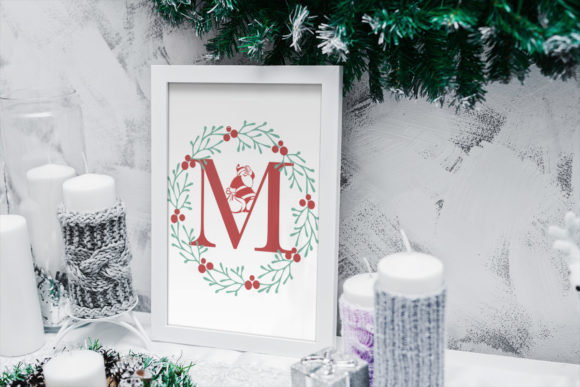Christmas Santa Monogram Font PNG with transparent background - Preview 2