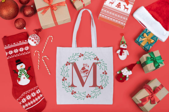 Christmas Santa Monogram Font PNG with transparent background - Preview 4