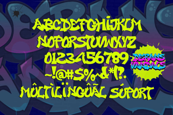 Derans Vandals Font PNG with transparent background - Preview 1