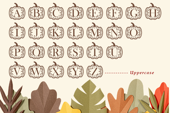 Fall Pumpkin Monogram Font - Preview 6