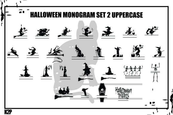 Halloween Monogram Set2 Font PNG with transparent background - Preview 1