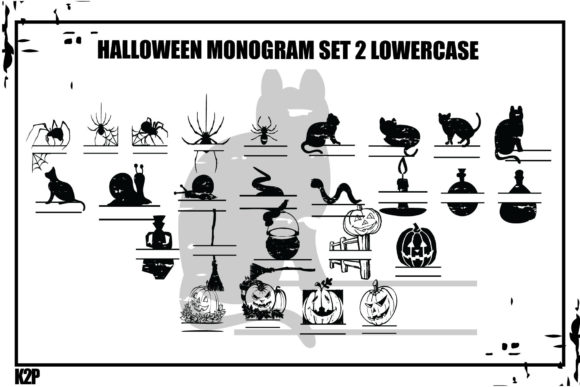 Halloween Monogram Set2 Font PNG with transparent background - Preview 2