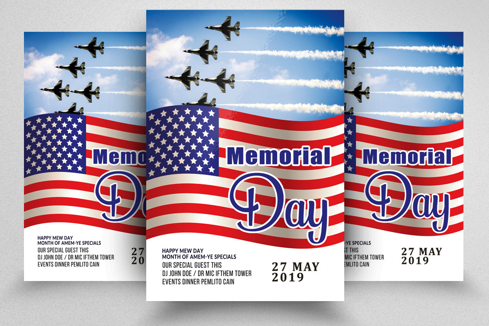 Memorial Day Flyer Template Graphic by Leza Sam · Creative Fabrica