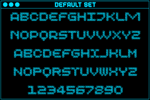 MultiType Glitch Display Font PNG with transparent background - Preview 1