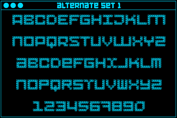 MultiType Glitch Display Font PNG with transparent background - Preview 2