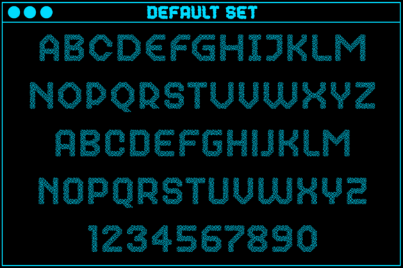 MultiType Glitch Noise Font PNG with transparent background - Preview 1