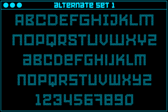 MultiType Glitch Noise Font PNG with transparent background - Preview 2