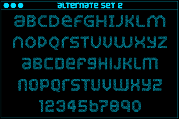 MultiType Glitch Noise Font PNG with transparent background - Preview 3