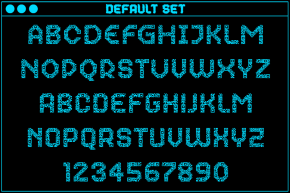 MultiType Glitch QR Code Font PNG with transparent background - Preview 1