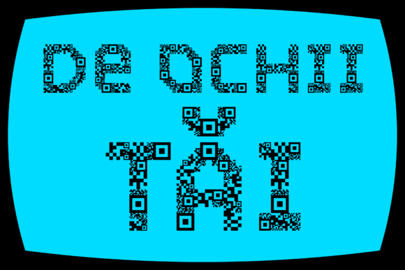 MultiType Glitch QR Code Font PNG with transparent background - Preview 5
