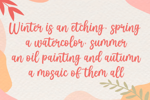 Romantic Autumn Font PNG with transparent background - Preview 3