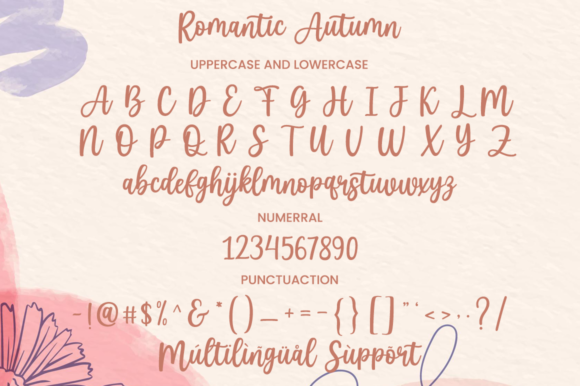 Romantic Autumn Font PNG with transparent background - Preview 6