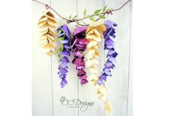 Hanging Wisteria Paper Flower Templates  Creative Fabrica