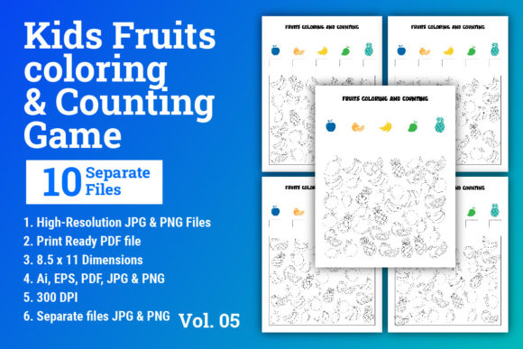 Kids Counting and Coloring Book Vol 5 Graphic by Creatohub · Creative ...