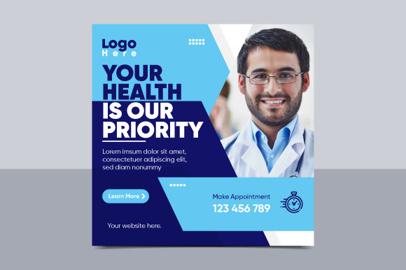 Social Media Post Template Health Graphic by omarsunny25 · Creative Fabrica