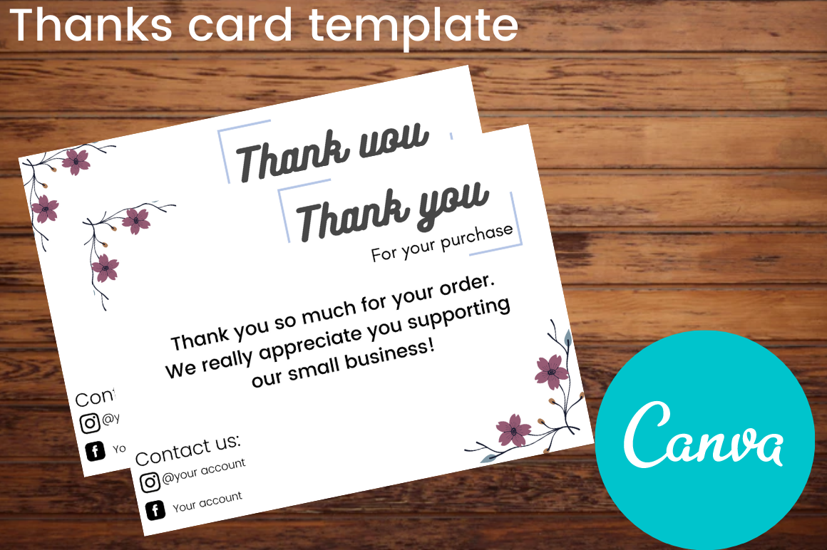 Thank You Card Canva Template