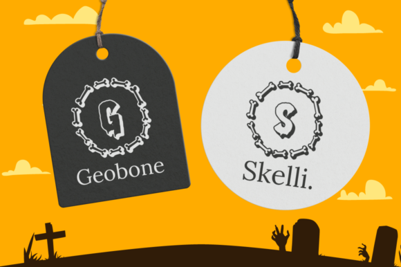 Bone Halloween Monogram Font - Preview 1