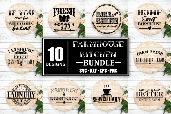 Farmhouse Kitchen Door Sign Bundle Set