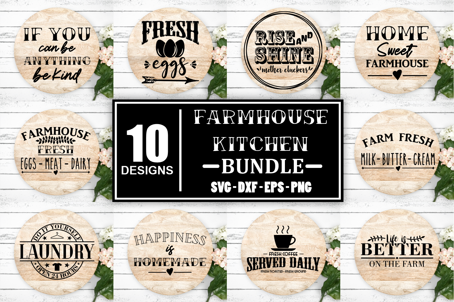 Farmhouse Kitchen Door Sign Bundle Set