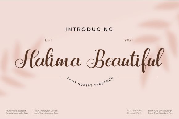Halima Beautiful Fuentes Caligráficas Fuente Por mahstudios