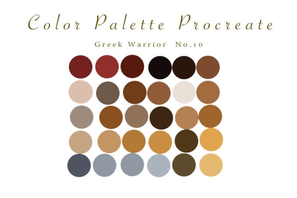 Color Palette Procreate Greek Warrior Graphic Actions & Presets By chu.mono.pho