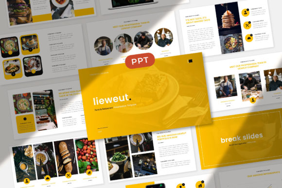 Preview of Lieweut Food PowerPoint food presentation template