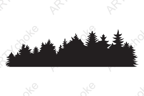Forest Silhouette. SVG File for Cricut Graphic Illustrations By artychoke.design