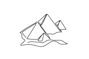 Great Pyramids of Egypt Line Art SVG Cut file by Creative Fabrica ...
