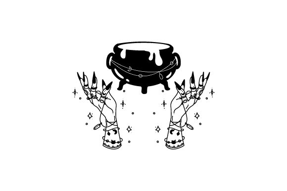 Witch Hand with a Cauldron