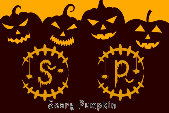 Creepy Halloween Monogram Font PNG with transparent background - Preview 2