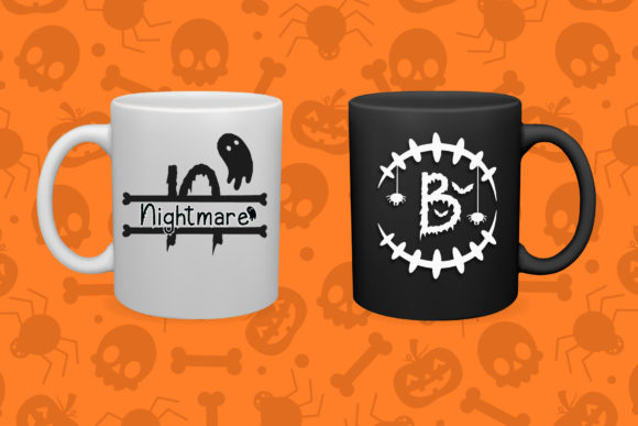 Creepy Halloween Monogram Font PNG with transparent background - Preview 4