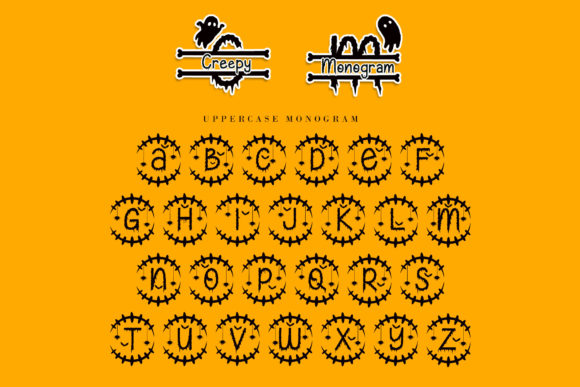 Creepy Halloween Monogram Font PNG with transparent background - Preview 6