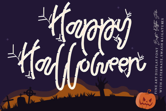 Halloween Bamboo Font PNG with transparent background - Preview 1