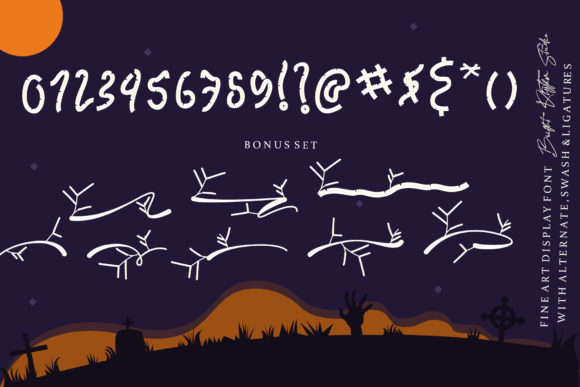 Halloween Bamboo Font PNG with transparent background - Preview 4