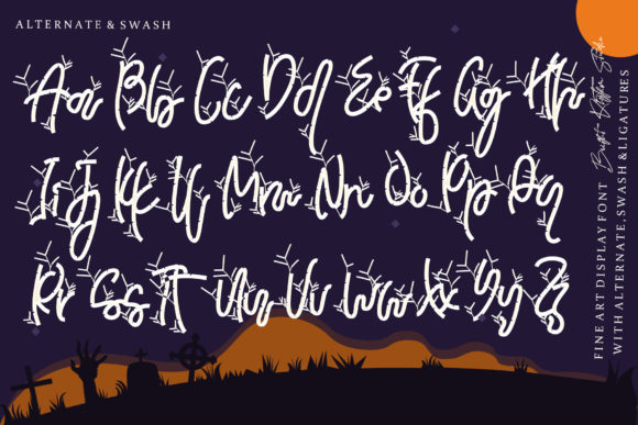 Halloween Bamboo Font PNG with transparent background - Preview 5