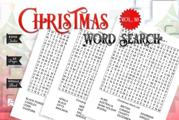 Holiday Word Search Brain Games Puzzle