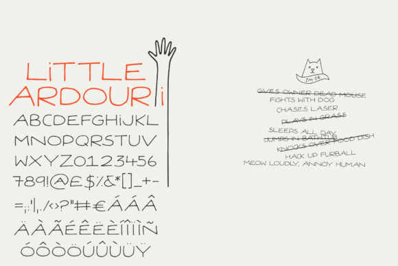 Little Ardour Font PNG with transparent background - Preview 1