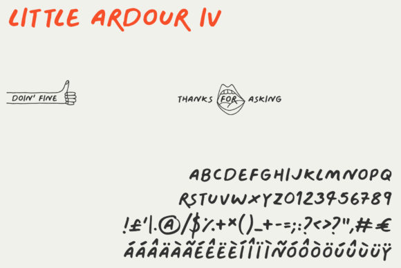 Little Ardour Font PNG with transparent background - Preview 4