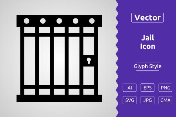 Vector Jail Glyph Icon Design