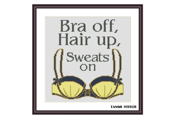 Bra off Hair Up Sweats on Funny X Stitch