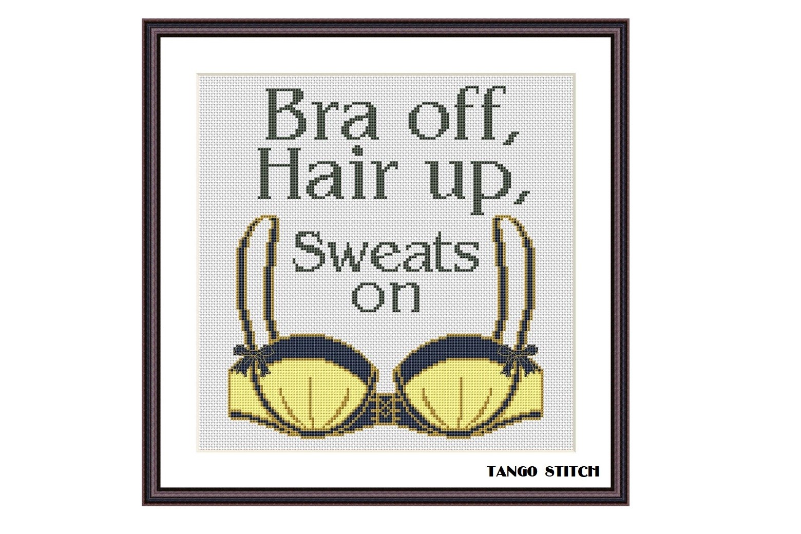 Bra off Hair Up Sweats on Funny X Stitch