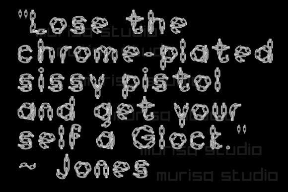 Chrome Chain Font PNG with transparent background - Preview 2