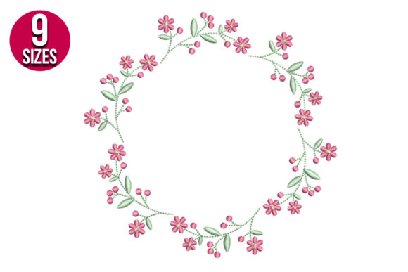 Flower Border Floral Wreaths Embroidery Design By Nations Embroidery