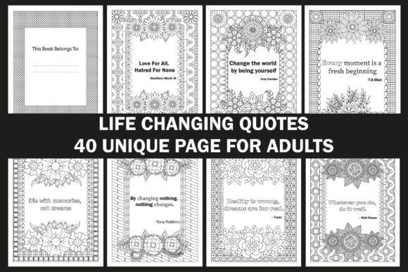 Life Changing Quotes Coloring Pages