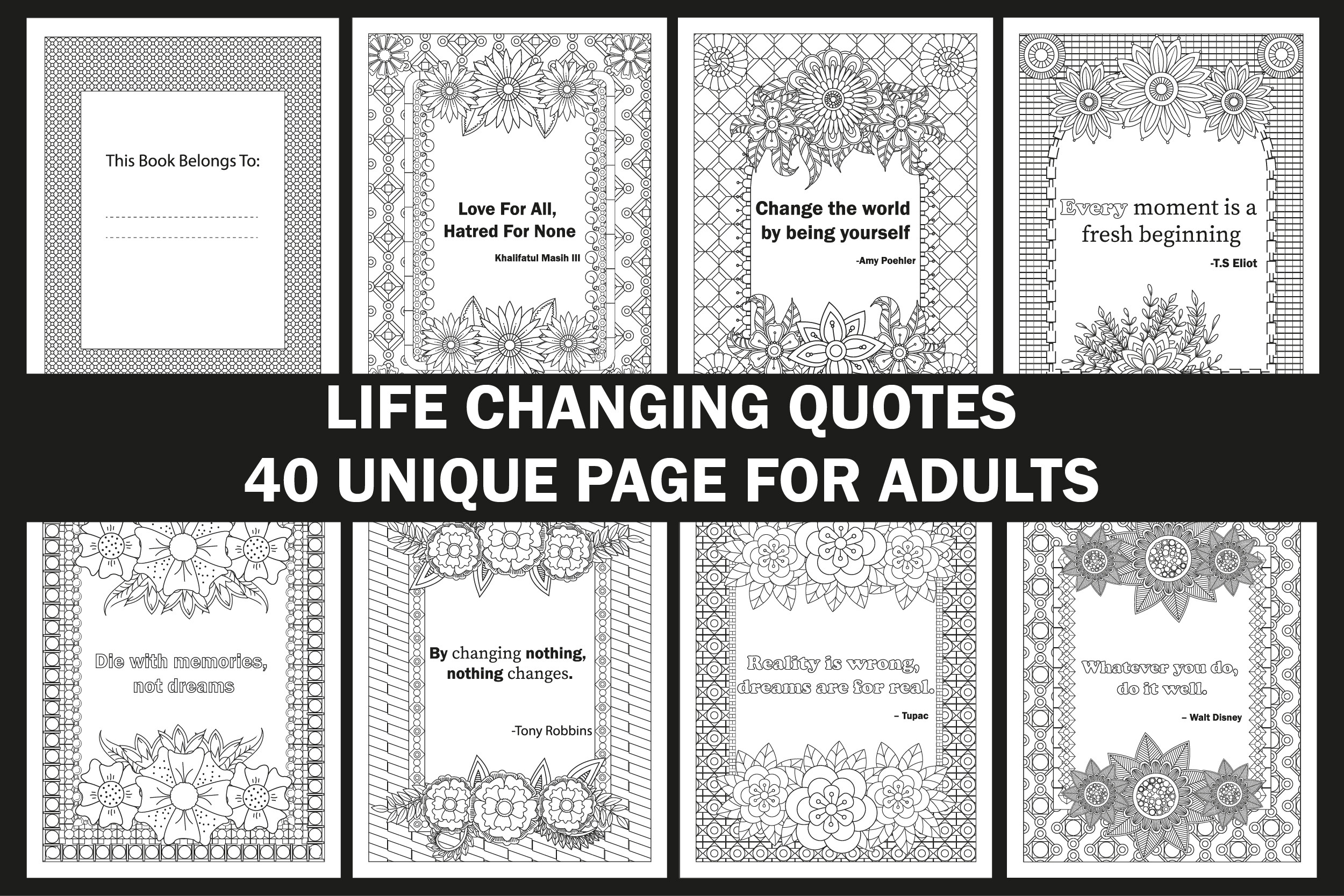 Life Changing Quotes Coloring Pages