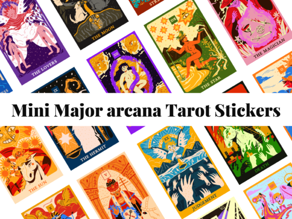 Mini Tarot Card Sticker, 22 Major Arcana