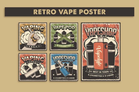 5 Vector Images of Retro Vape Poster Illustration par utixgrapix  Creative  Fabrica