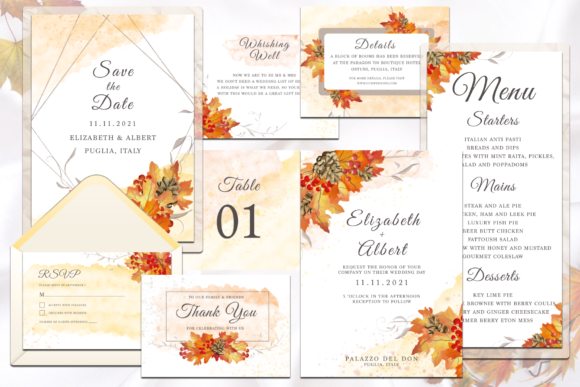 Autumn Wedding Invitation Template