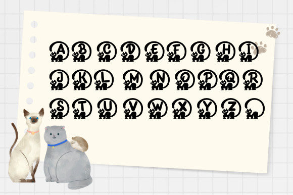 Cat Cat Monogram Font - Preview 4